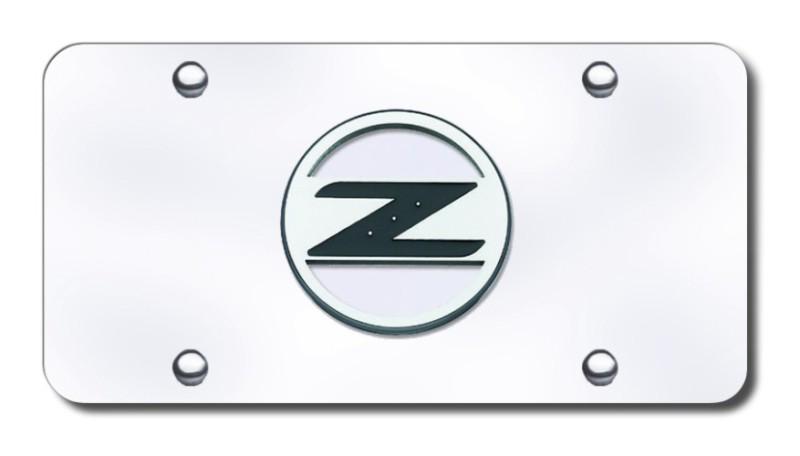 Nissan z logo chrome on chrome license plate made in usa genuine