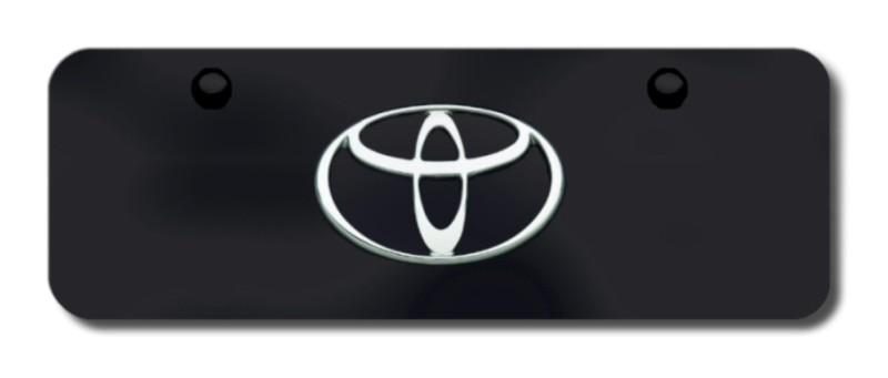 Toyota logo chrome on black mini-license plate made in usa genuine