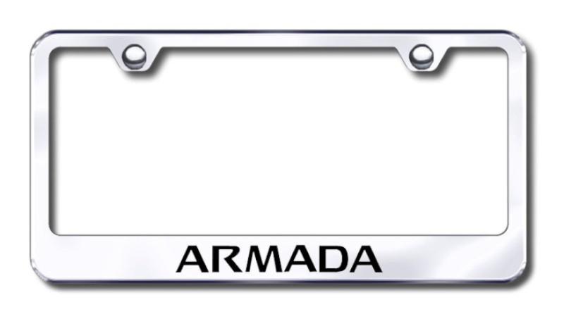 Nissan armada  engraved chrome license plate frame made in usa genuine