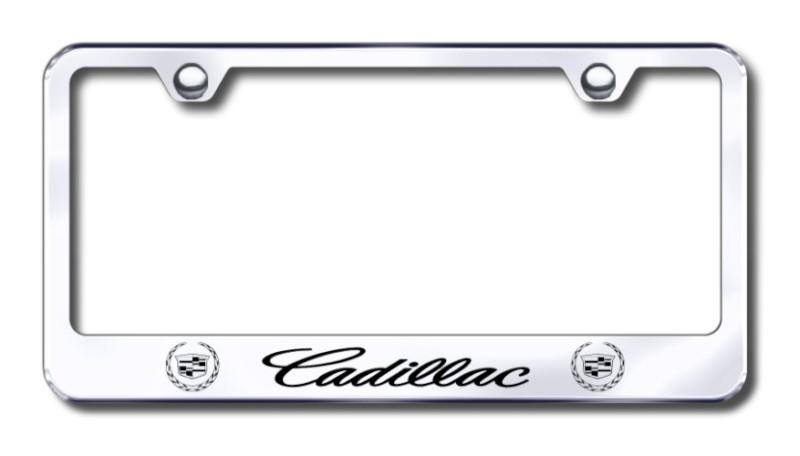 Cadillac  engraved chrome license plate frame made in usa genuine