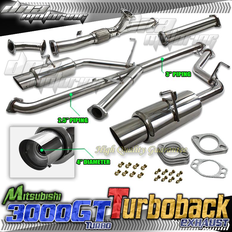 Dual 4" tip all the way ss downpipe/turbo/catback exhaust  91-99 mit 3000gt gto