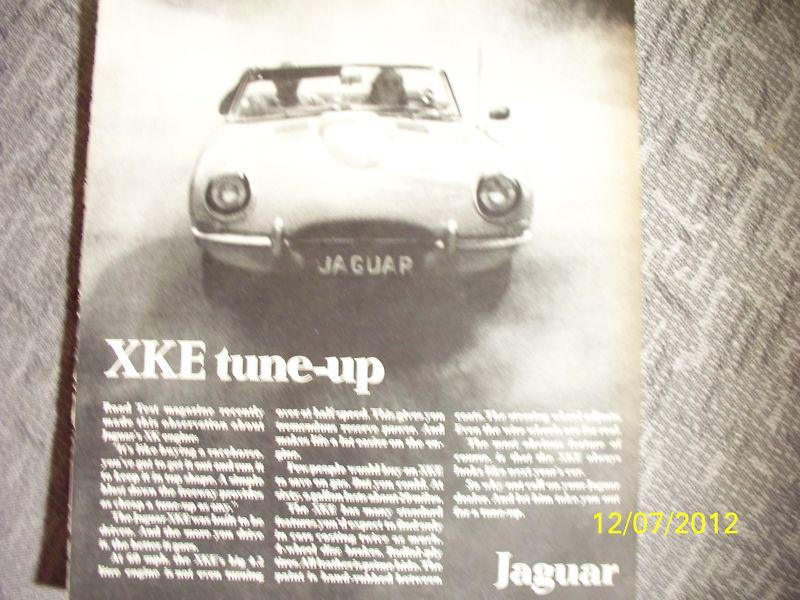 1968 jaguar xk-e ragtop in an original, rare ad from '68! -frame it as a gift!