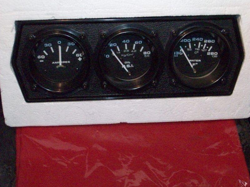 #233 cockpit style 2" mechanical water/oil/ammeter triple gauge set (u)