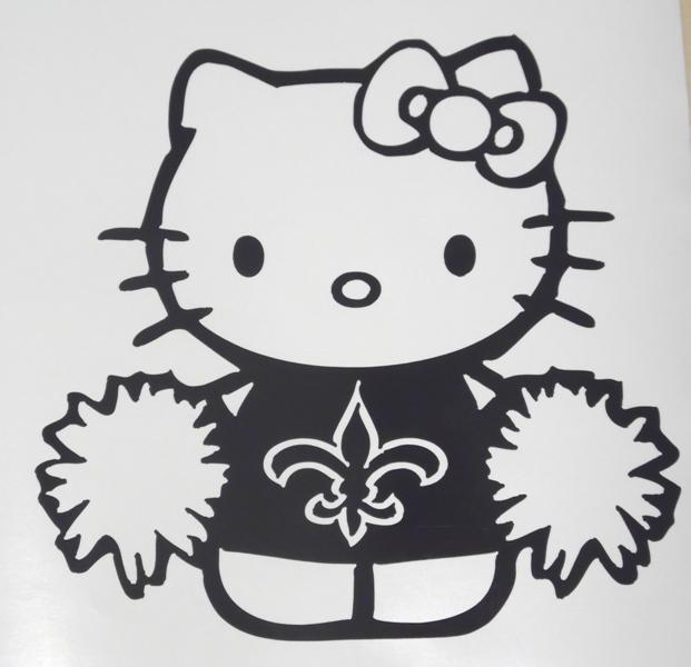 Hello kitty cheerleader new orleans saints car window vinyl decal sticker