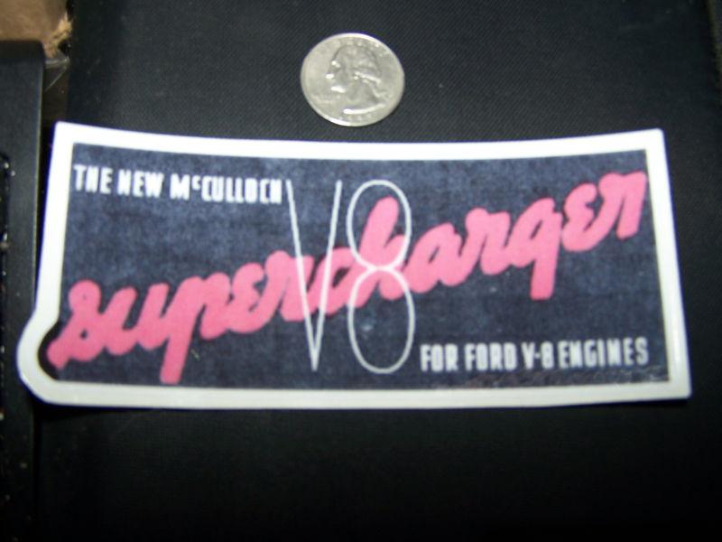 Mcculloch superchargers for ford v-8 engines  - sticker 