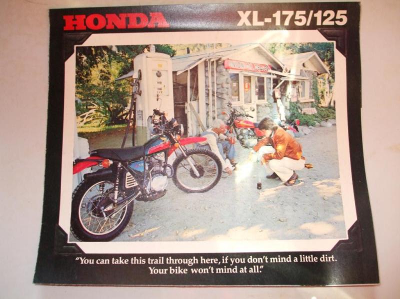 1978 honda xl-125 / 175 motorcycle sales brochure