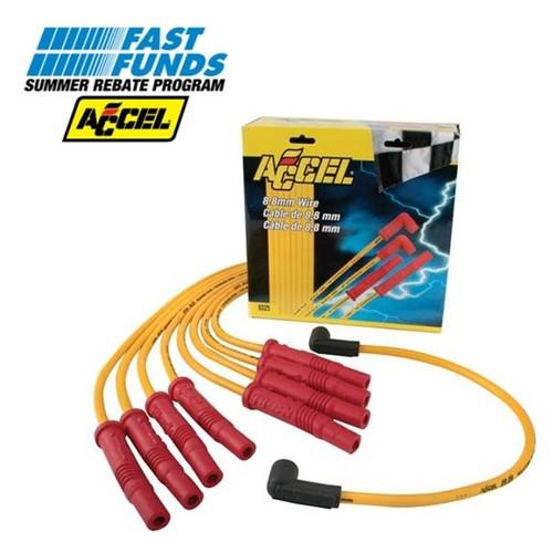 New accel 8025 8.8mm yellow hei/socket style plug wires straight boot solid core
