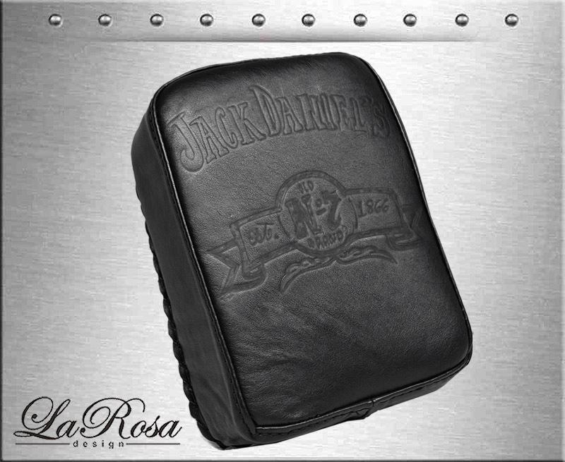 9" larosa black leather jack daniel harley softail bobber sportster pillion seat