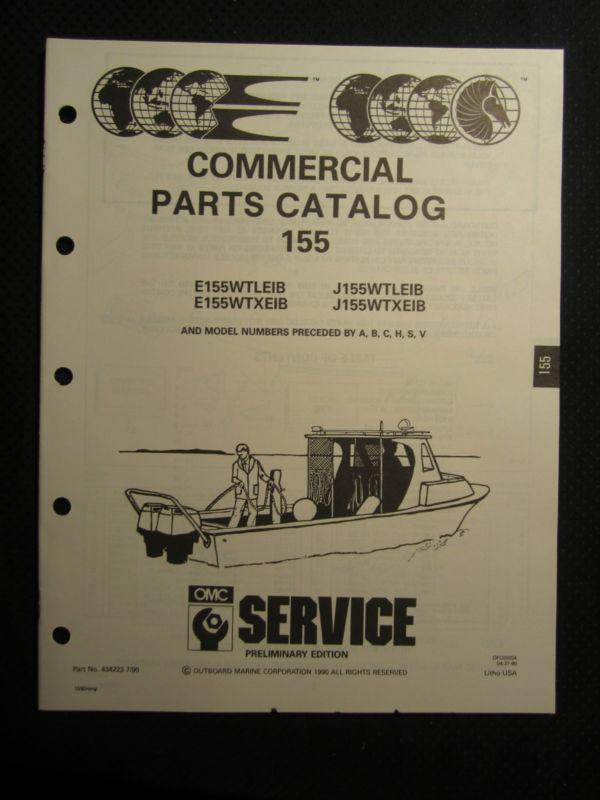 1991 omc evinrude johnson outboard motor 155 hp commercial parts catalog manual