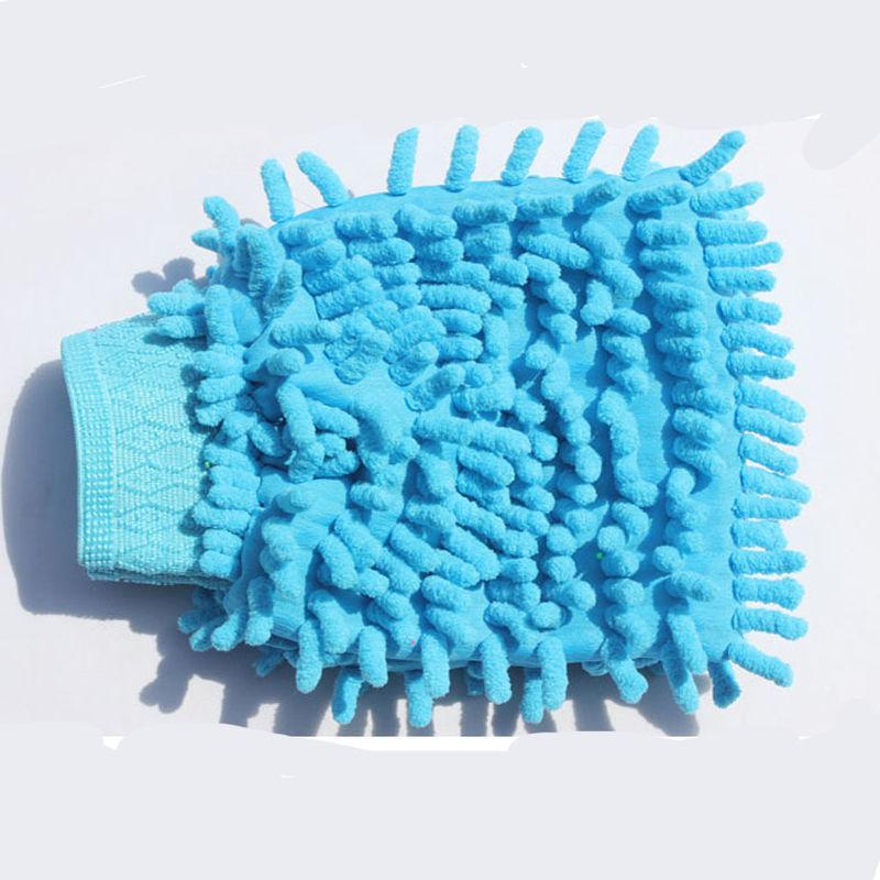 Super soft mitt microfiber 1pcs blue glove for car clearning washing