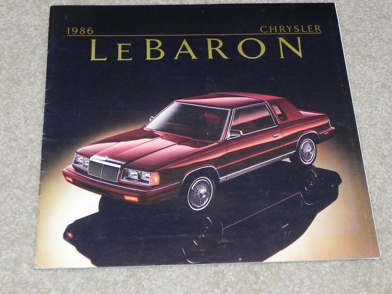 1985 chrysler lebaron brochure in mint condition, from my dealership nos
