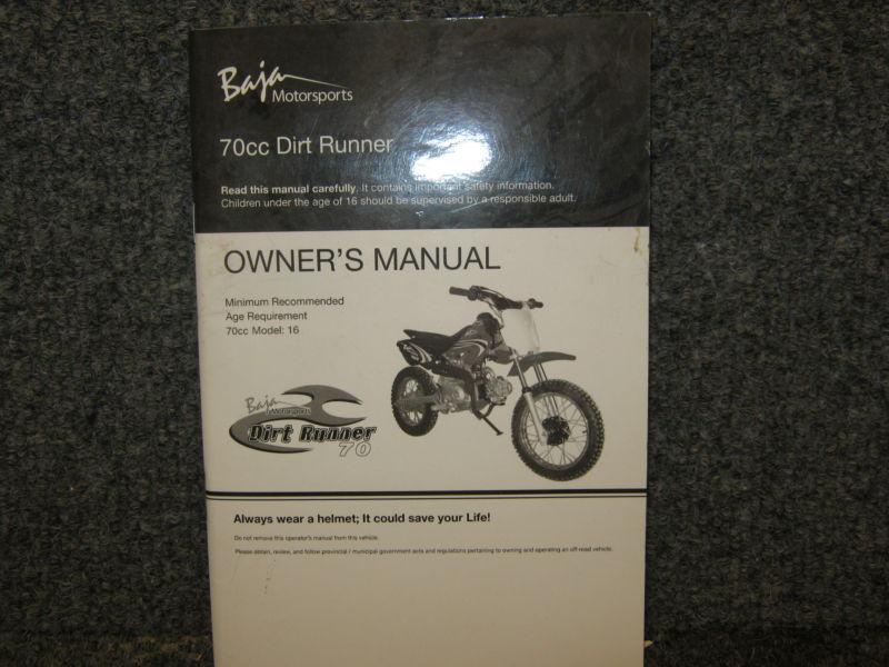 Baja motorsports dr70 70cc owners manual dirt bike dr 70 oem multi-lingual rare