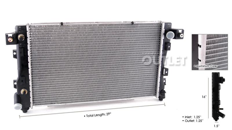 93 94 95 96 97 chrysler concorde intrepid lhs 3.5l v6 radiator 3.3 3.5 auto new