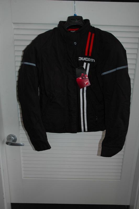 Ducati 80's textile motorcycle jacket, black, women's size medium