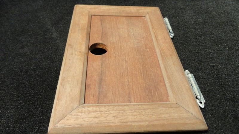 Used teak wood boat storage/cabinet door- solid panel (tw57)