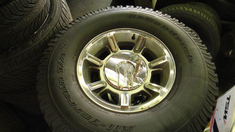 Hummer 17" factory oem chrome wheels w/ bfg all terrain tires 315/70/17