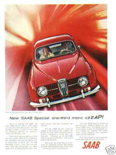 1966 saab ***original vintage ad*** more zzzzap!