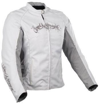 New speed and strength to the nines womens textile jacket, white/gray, med/md