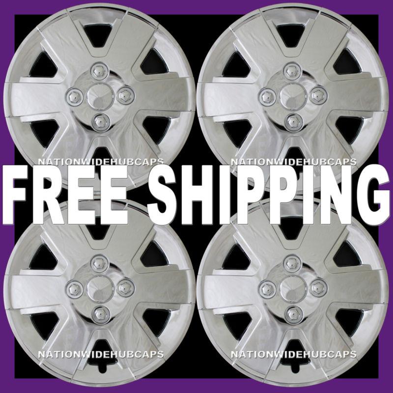 4 15" chrome hub caps full wheel covers rim cap lug cover hubs for steel wheels
