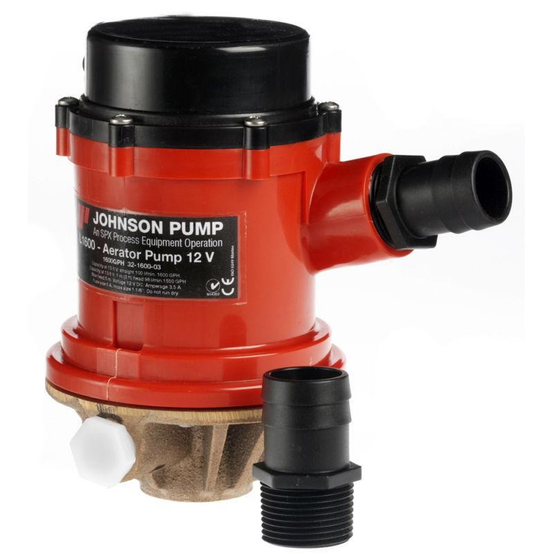 Johnson pump pro series 1600gph livewell/baitwell pump - 24v