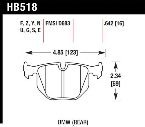 Hawk performance hb518f.642 disc brake pad