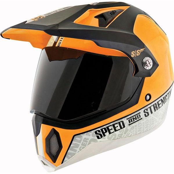 Hi viz orange xxl speed and strength ss2500 hell 'n back hiviz dual sport helmet