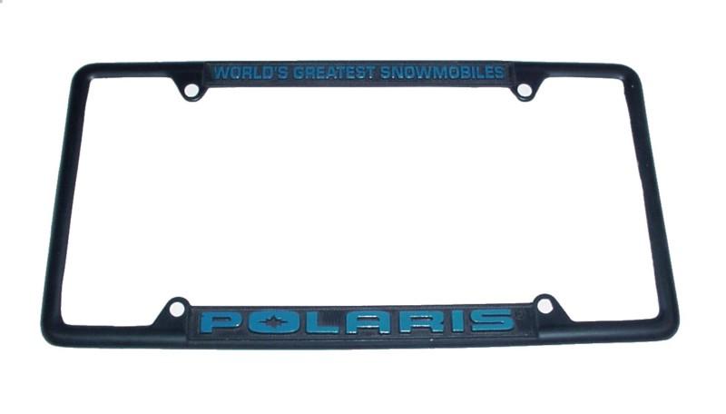 New polaris black license automotive car truck plate frame snowmobile atv