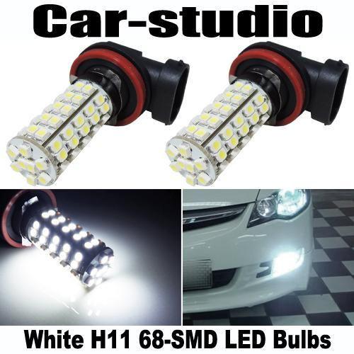 2pcs white 68-smd h11 replacement led drl driving fog lights bulbs fog lamp #f7