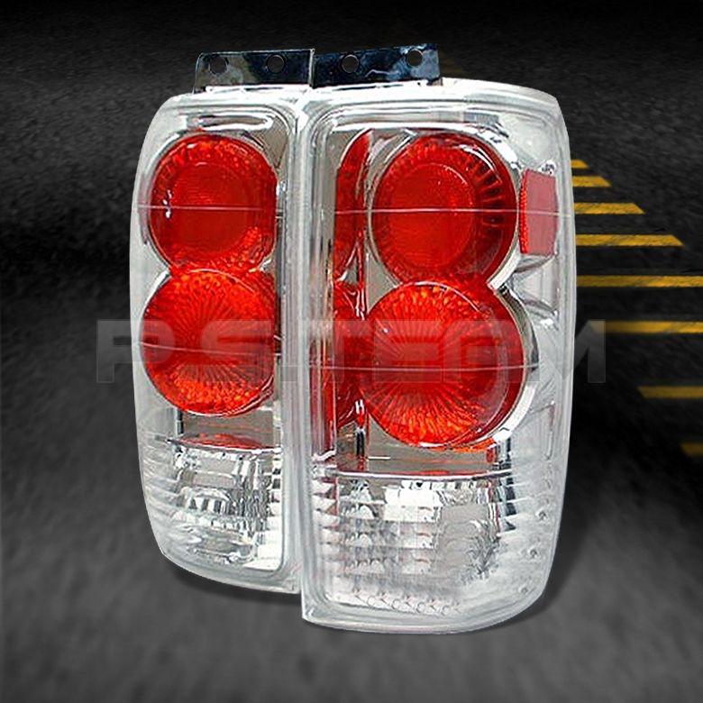 97-02 ford expedition sport suv black tail brake lights lamps pair left+right