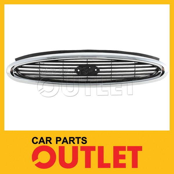 98-00 ford contour chrome grille grill assembly new molding w/black insert