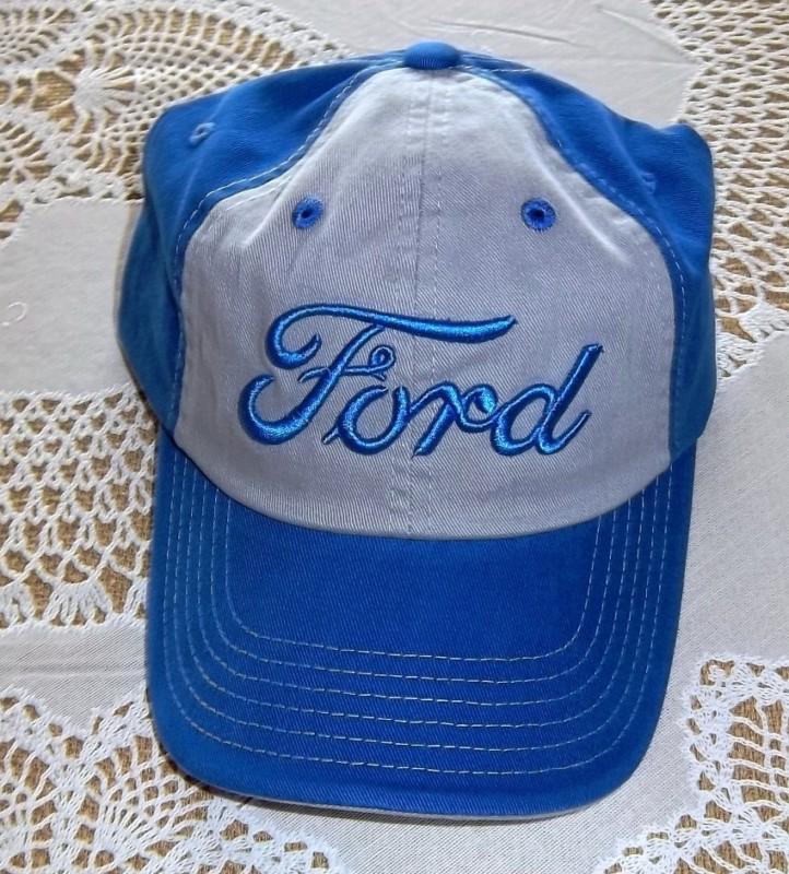 New official ford motor company boldly embroidered 3d blue and grey hat/cap!