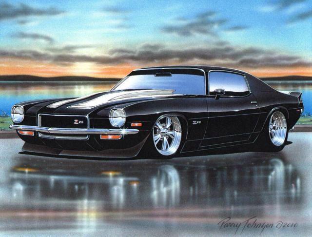 1970 71 72 73 chevy camaro z28 muscle car art print black