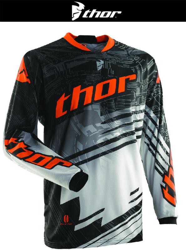 Thor phase swipe orange black white dirt bike jersey motocross mx atv 2014