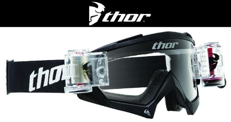 Thor bomber black tear-offs dirt bike goggles motocross mx atv gogges googles 14