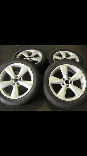Set of 18" ford mustang oem silver wheels rims & tires (2013) #3907 - takeoffs