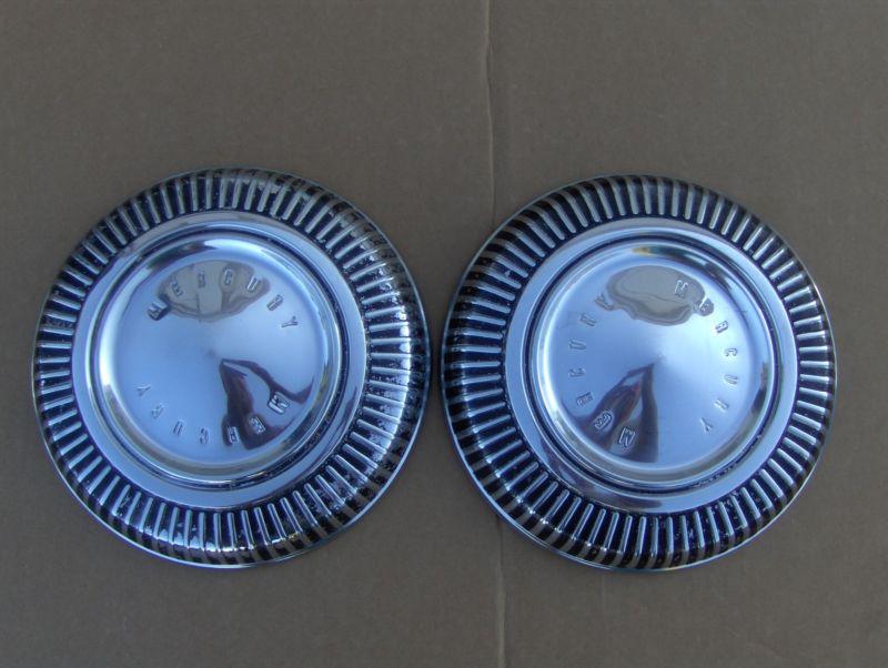 2- 67-68 mercury poverty dog dish 10-1/8" hubcaps comet cougar cyclone oem trim