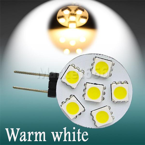 G4 warm white 6 smd 5050 rv marine boat home led light bulb lamp