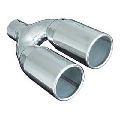 Two (2) cherry bomb stainless exhaust tip 2 1/4" clamp-on 3 1/2" out 577459