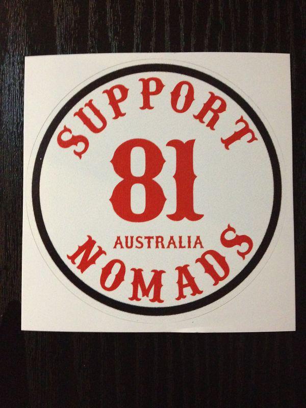 Hells angels mc nomads  australia support 81 sticker
