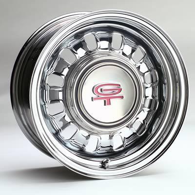 Wheel vintiques 53 series gt rallye chrome wheel 15"x8" 5x4.5" bc set of 2