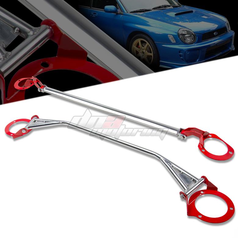 02-07 subaru impreza wrx/sti gd gg aluminum front+rear upper tower strut bar/arm