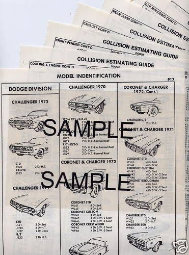 1969 1970 1971 1972 1973 1974 - 1986 jaguar xj6 xj12 body parts crash sheets ***