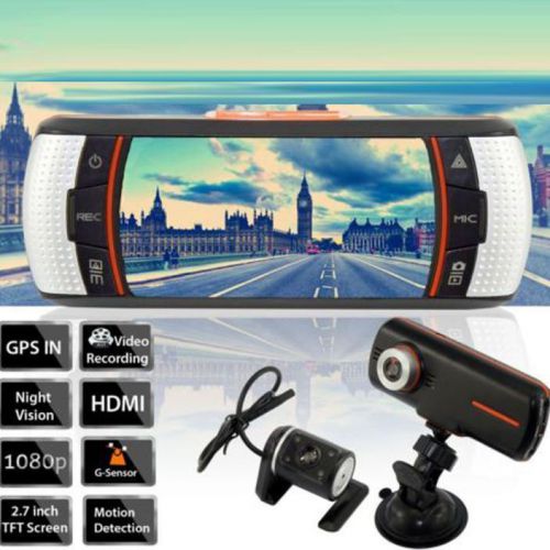 New 2.7 dual lens car vehicle 1080p hd dash camera dvr cam night vision recorder