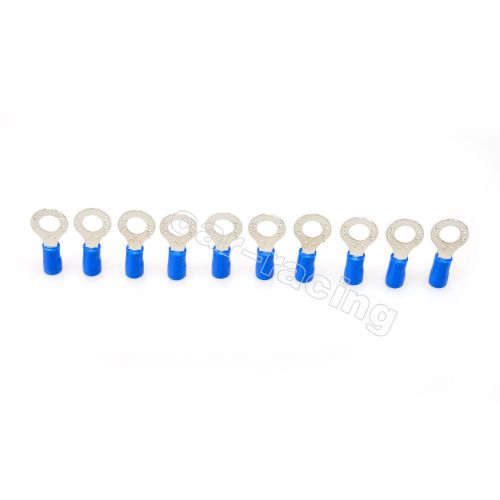 20pc blue 6.4mm insulated ring crimp connector terminals electrical cable wiring