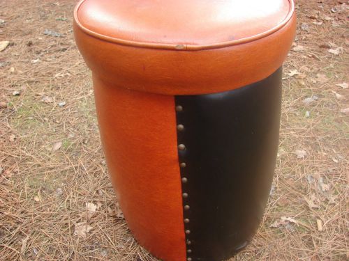 Vintage retro footstool wooden barrel stool folkart