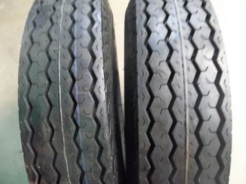 Two 500x10, 500-10, 5.00x10, 5.00-10 eight ply tubeless  boat trailer tires