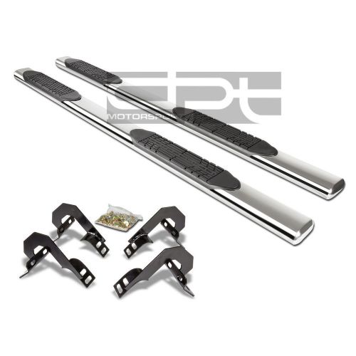 04-08 ford f150/lobo p2 crew cab stainless 5&#034; oval nerf chrome step bars+mount