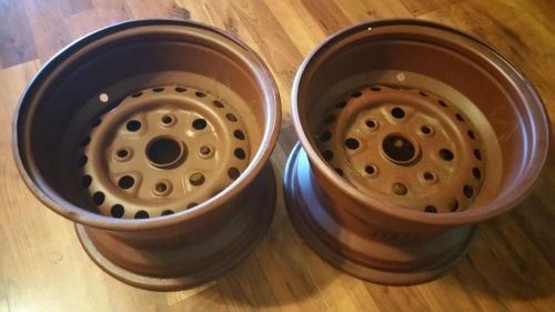 2 ~ 1986 honda 350 fourtrax 4x4 rear wheel rims primered and ready to go!