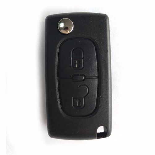 Flip remote key 2 button 433mhz id46 chip for peugeot 0523 model with groove
