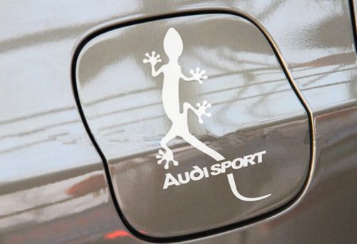 1pcs white gecko audi sport auto fuel tank decals stickers fit all audi models